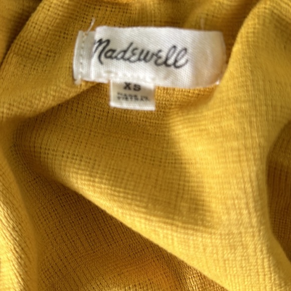 Madewell Off The Shoulder Cropped Tie Front Top in Celestial Gold - XS - Picture 11 of 15